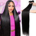 15A Straight Human Hair Bundles, 3 Bundles 24 26 28 Inch Straight Bundles Human Hair,Triple Lifespan 3x,100% Unprocessed Cambodian Raw Hair Bundles for Women