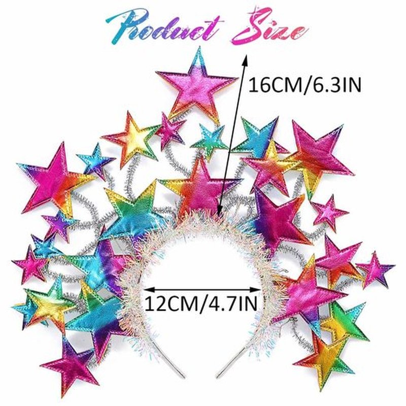 GORTIN Light up Star Headband LED Headpiece Carnival Festival Costume Hair Accessories for Women (Colorful)