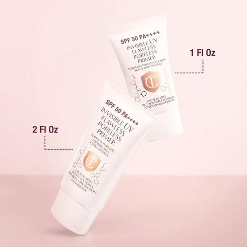 Charlotte Tilbury Invisible UV Flawless Makeup Primer - SPF 50 Sunscreen & Poreless Formula - Hydrating with Hyaluronic Acid