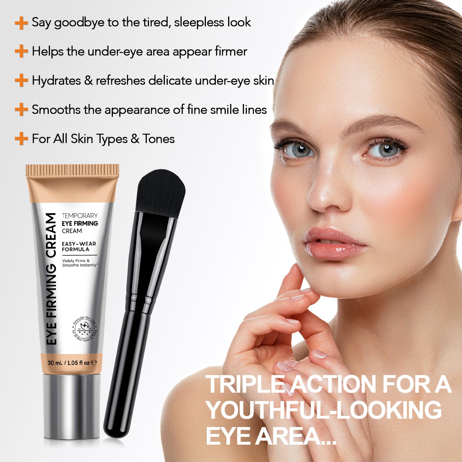 ABOUME Under Eye Cream, Eye Firming Cream With Peptide Complex & Hydrating Formula to Reduce Under-Eye Puffiness, Fine Lines & Crow‘s Feet, Anti Aging Eye Cream for Women and Men (1PCS)