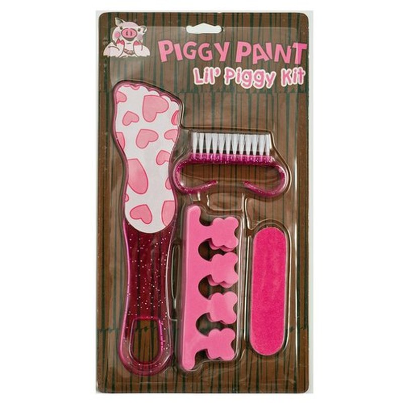 Piggy Paint 100% Non-toxic Girls Nail Polish - Safe, Chemical Free Low Odor for Kids, 4 Piece Pedicure Set