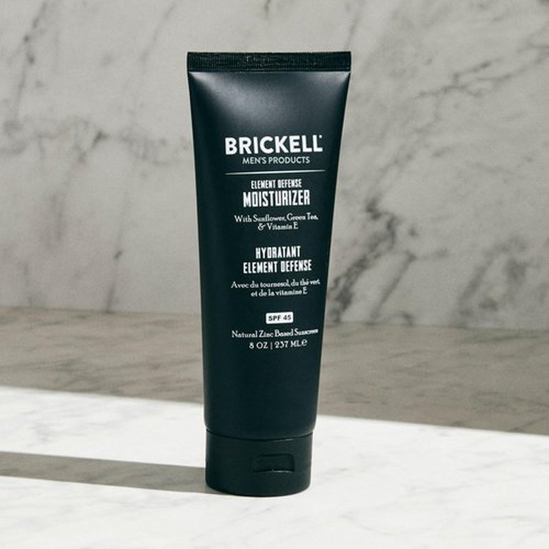 Brickell Men's Element Defense SPF 45 Moisturizer - Natural Zinc Oxide Sunscreen, Hydrates & Protects Skin, 8 Oz, Unscented
