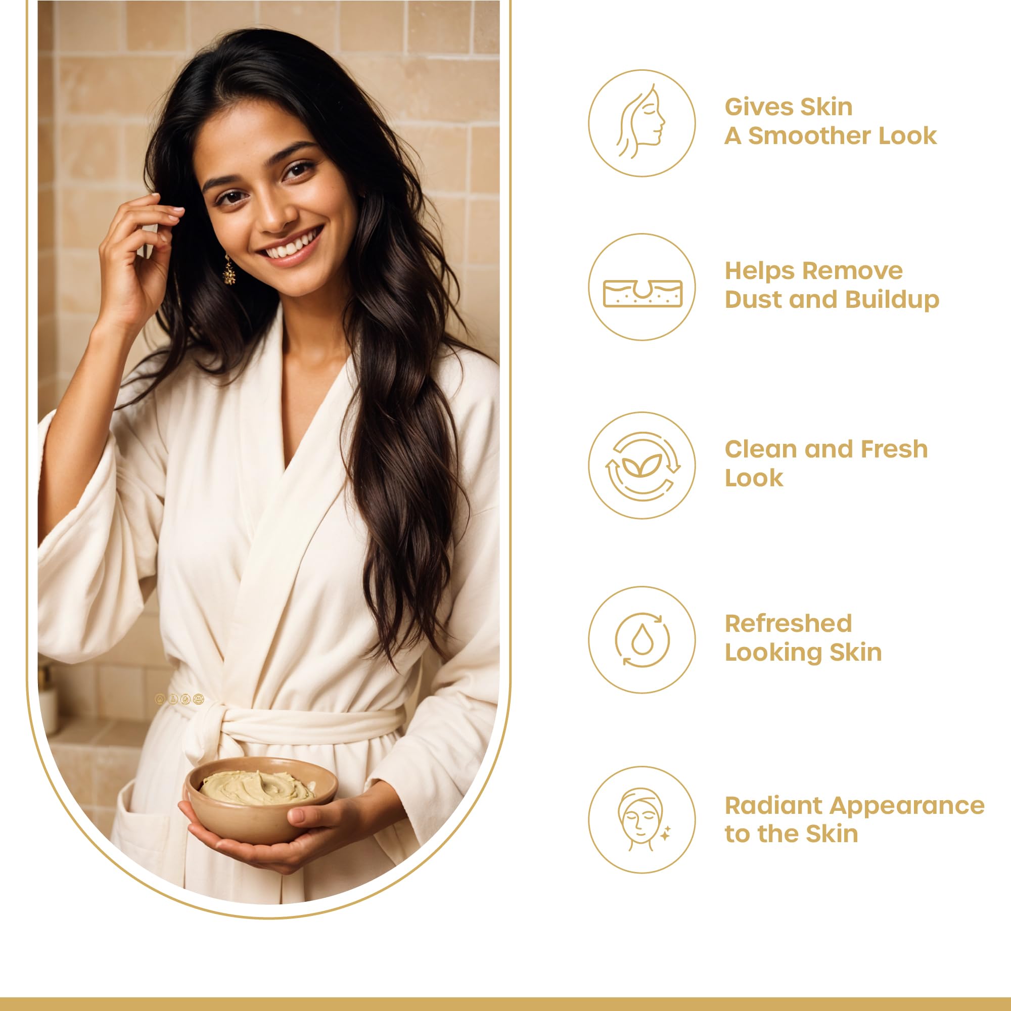 DPetals Fuller's Earth Powder for Face, Skin and Hair, Pure & Natural, Multani Mitti, Chemical Free 3.5 Oz | 100 g Pack