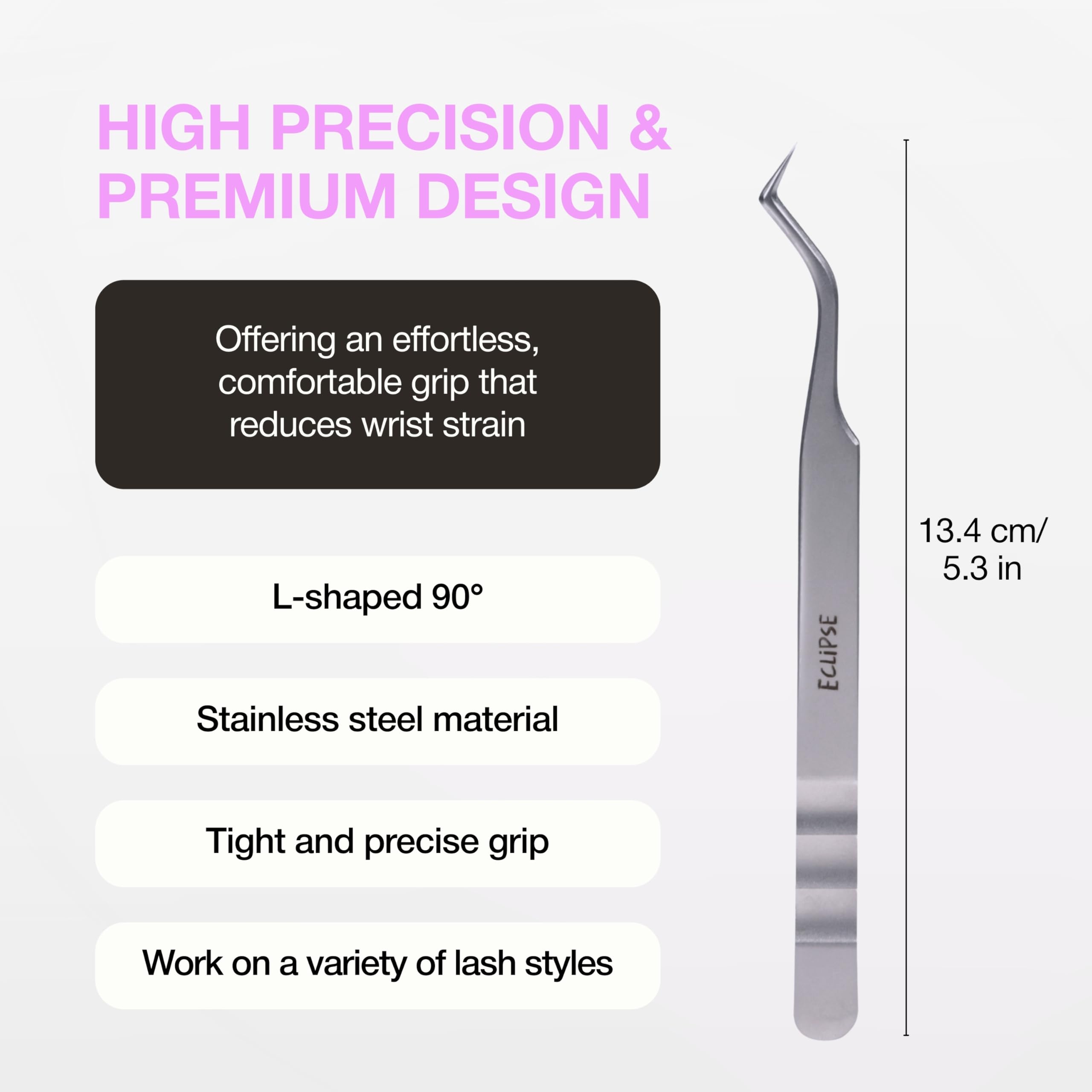Curacoro Lash Tweezers for Eyelash Extensions - LashSmith 90° Tweezer for Easy Fan, Promade Fan & Multi-layered Lashes