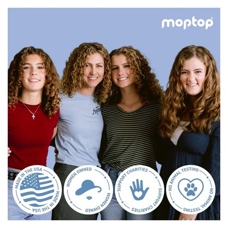 MopTop Daily Curly Hair Conditioner – Silicone & Sulfate Free Conditioner Helps Restore Dry Damaged Hair & Reduce Frizz, Paraben Free Natural Hair Products for All Hair Types (Bamboo, 2pk)