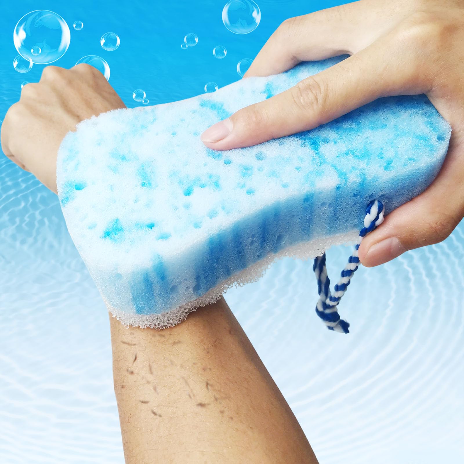 3 Pcs Bath Sponge for Women/Men, Exfoliating Body Sponges Bath Sponges, 3 Colors Pouf Foam Loofahs Sponge to Spa Reusable