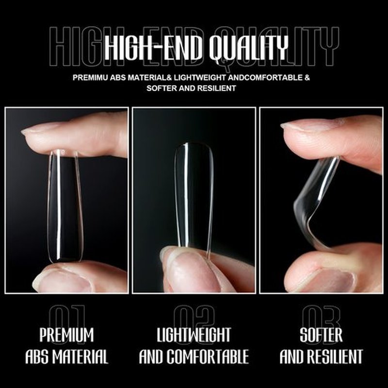 Michelle Stiletto False Nails Tips 504pcs X Long Stiletto Press on Nails Pre-shape Fake Gel Nail Tips for Fake Cover Acrylic Nails False Nails For Nail Extension Home DIY Nail Salon Gelly Tips