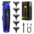 HIENA PRO Professional Electric Hair Trimmer for Men, Cordless Clipper Barber Haircut Tool with USB, Rechargeable T-Blade Precision Beard Trimmer, Perfect Gifts for Men(Blue)