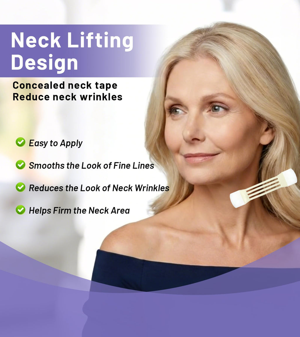 Neck lift tape, Instant Lift for Sagging Skin & Wrinkles, (4 Bands + 20 Patches Lift Strips for Neck), Neck Tape Lifting Invisible, Durable, Waterproof and Flexible Adhesive Tape for Women (20 pcs)