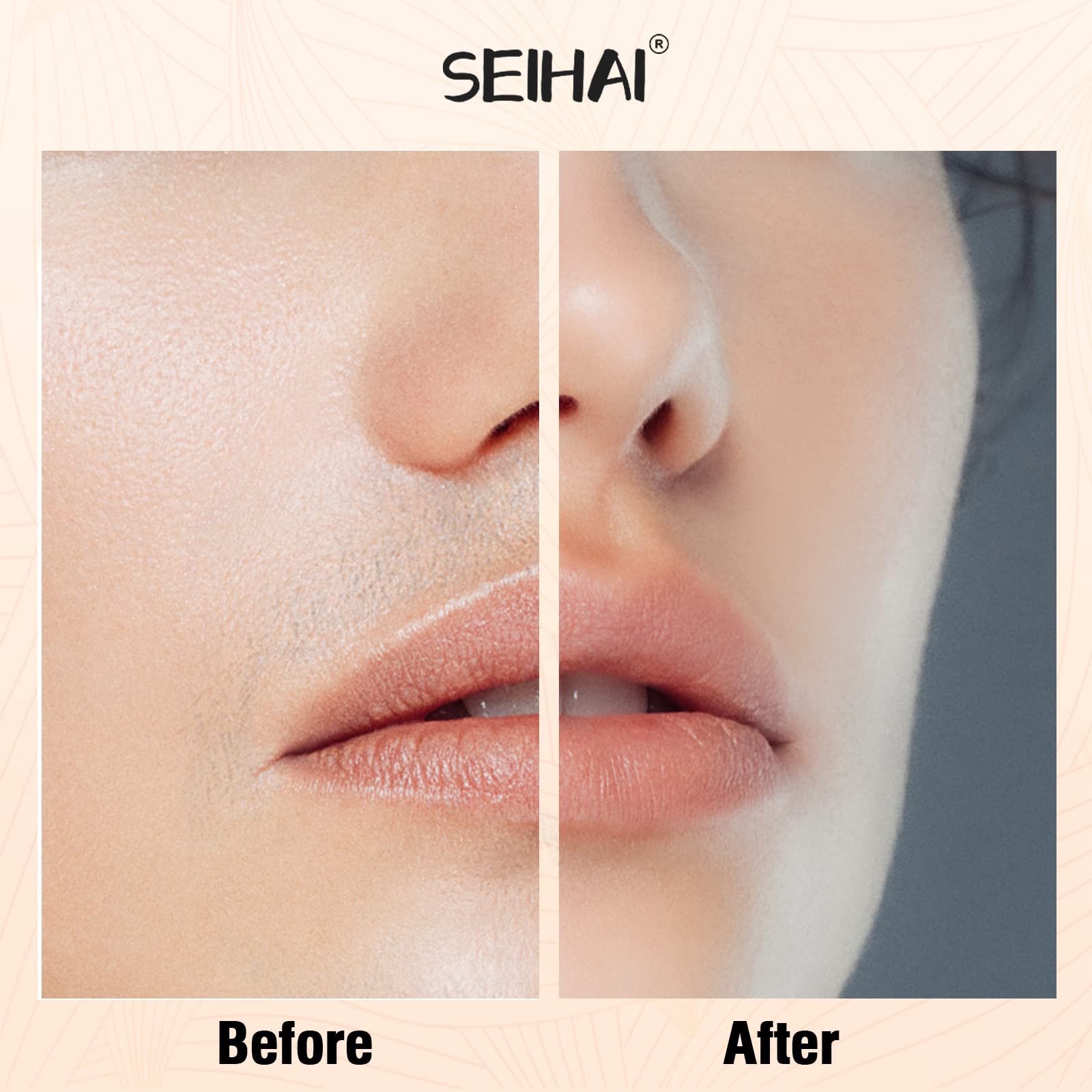 Facial Hair Removal for Women, Hair Removal Device, SEIHAI Rechargeable Hair Remover for Women, Facial Hair Remover for Face, Upper Lip, Chin, Included 2 x Replacement Heads