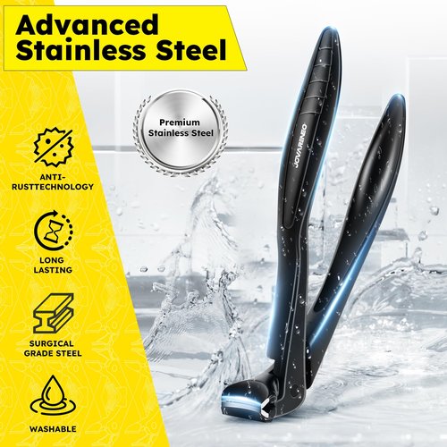 Toenail Clippers for Seniors, Angled Head Large Toe Nail Clippers for Thick Toenails, Wide Jaw Clippers, Heavy Duty Ergonomic Anti-Splash Cutter, Upgraded Long Handled Toenail Clippers