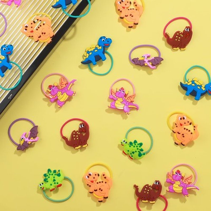 36PCS Dinosaur Hair Ties for Women Girls, Elastic Hair Ties Ponytail Holder Cute Hair Accessories (36pcs, Dinosaur)
