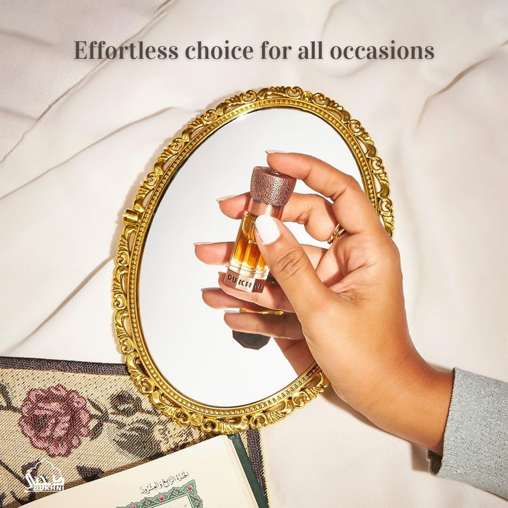 Dukhni Oud Swisseri Attar Oud for a Contemporary Consumer | Perfect for Ramadan & Eid gifts | Authentic Arabic Fragrance Oil | 100% Pure, Alcohol-Free, Halal | 1 bottle x 6ml | Arabian Perfume Oil