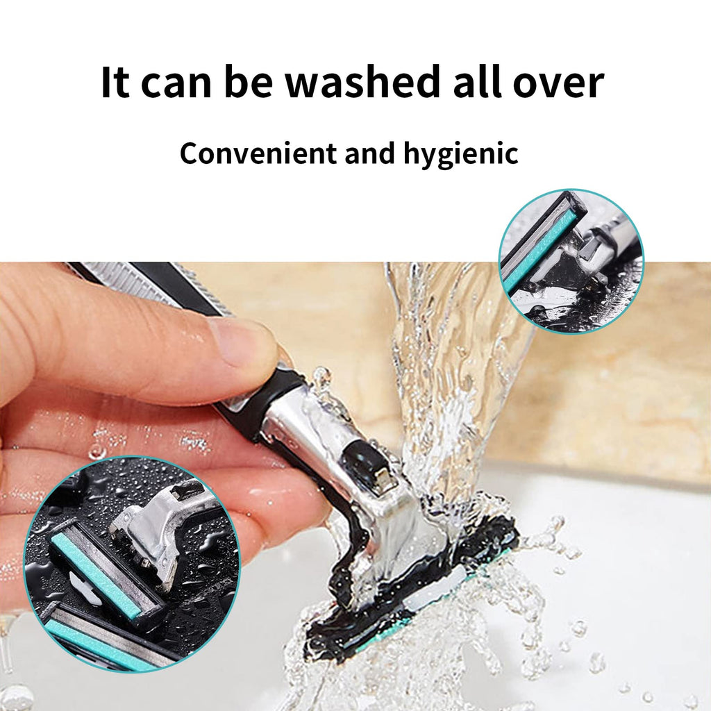 Razors for men Shaving,2-Blade mens Razor Cartridges Includes 1 Handles and 48 Replaceable razor head, With Lubricating Strip - Compatible With Atra Razor Handles（48 Cartridges reffills）