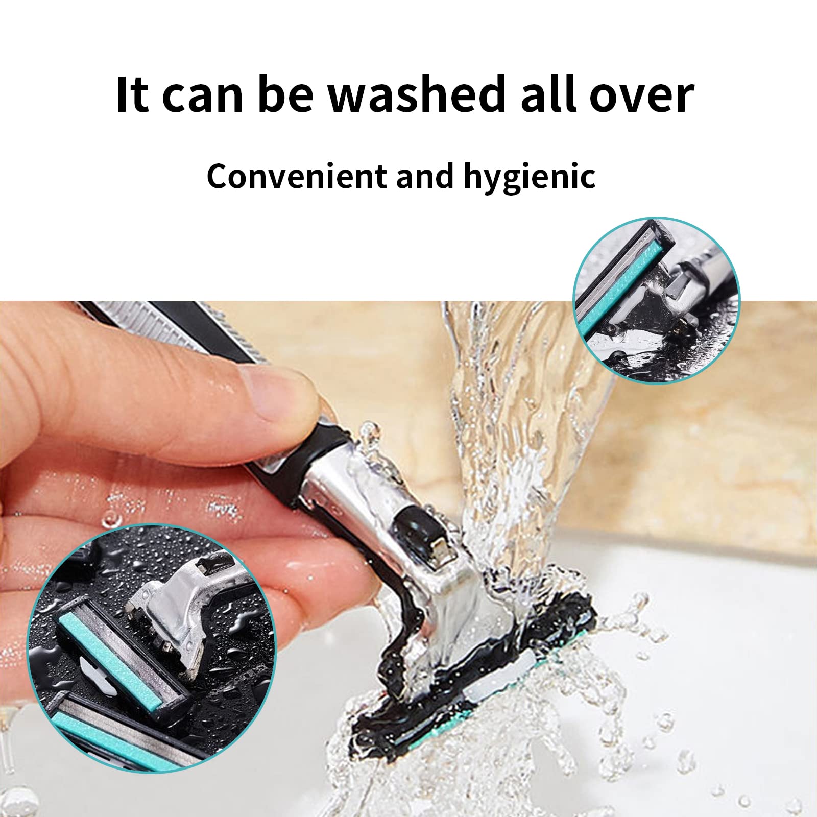 Razors for men Shaving,2-Blade mens Razor Cartridges Includes 1 Handles and 48 Replaceable razor head, With Lubricating Strip - Compatible With Atra Razor Handles（48 Cartridges reffills）