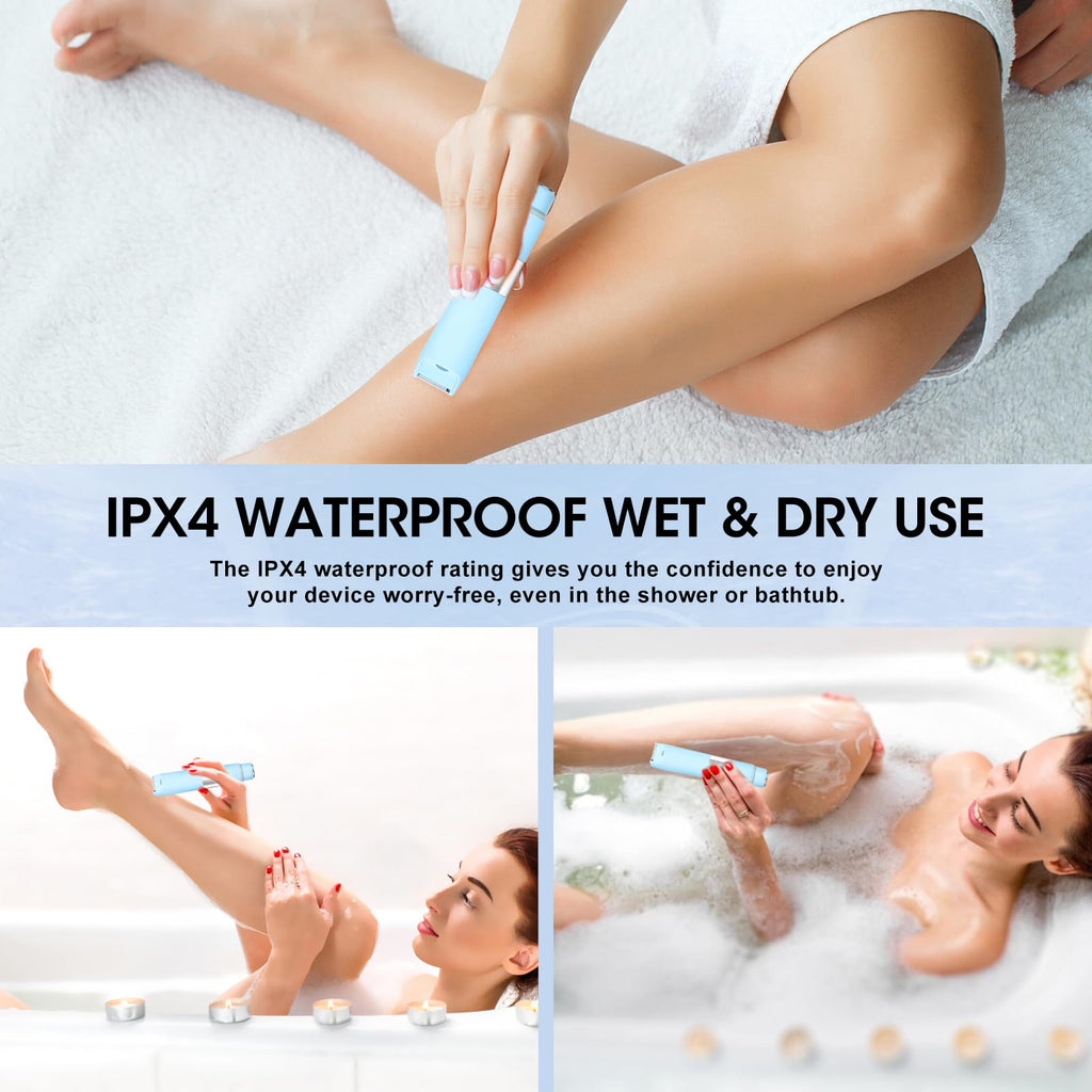 Qreeyx Dual Head Electric Shaver Bikini Trimmer for Women, IPX4 Waterproof Wet & Dry Use Body Trimmer for Face Lip Chin Pubic Underarm Legs, 80Mins Runtime, Travel-Friendly, Ideal Gift for Women