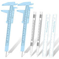 Teling 6 Pieces Eyebrow Tools Eyebrow Measuring Ruler Microblading White Marker Pen with Paper Ruler Skin Marker Permanent Makeup Position Mark Tools for Lips Skin