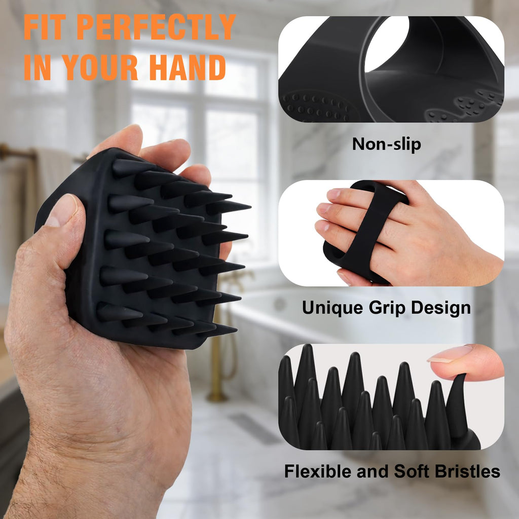 YEALIR Scalp Massager Shampoo Brush, Scalp Scrubber for Dandruff & Build Up, Scalp Massager Hair Growth - 100% Silicone, Plastic Free