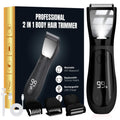 NIPOO IPX7 Body Hair Shaver with Mirror LED Light Painless Pubic Hair Arm Armpit Trimmer, Black