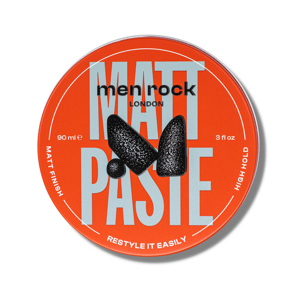Men Rock Matt Paste - High Hold-Matt Finish - Strong Hold Hair Paste for Men - All Day Hold Styling Cream for Men - Hair Styling Products - 3 oz