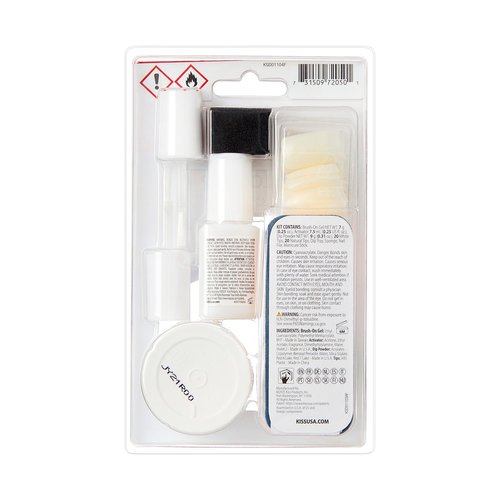 KISS Salon Dip Professional Dipping System Dip Powder Manicure Kit, Brush-On Gel, Dip Powder, Activator, 2 Brushes, Dipping Tray, Cuticle Stick, Sponge, Nail File, & 40 Fake Nails