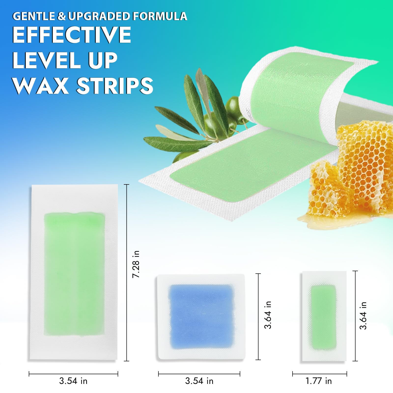 Waxkiss Wax Strips Kit for Women Men 70 Counts 3 Sizes & 12 Pcs Prewax and Afterwax Wipes Ready-to-use Waxing Strip Kit for Hair Removal Home Waxing Kit