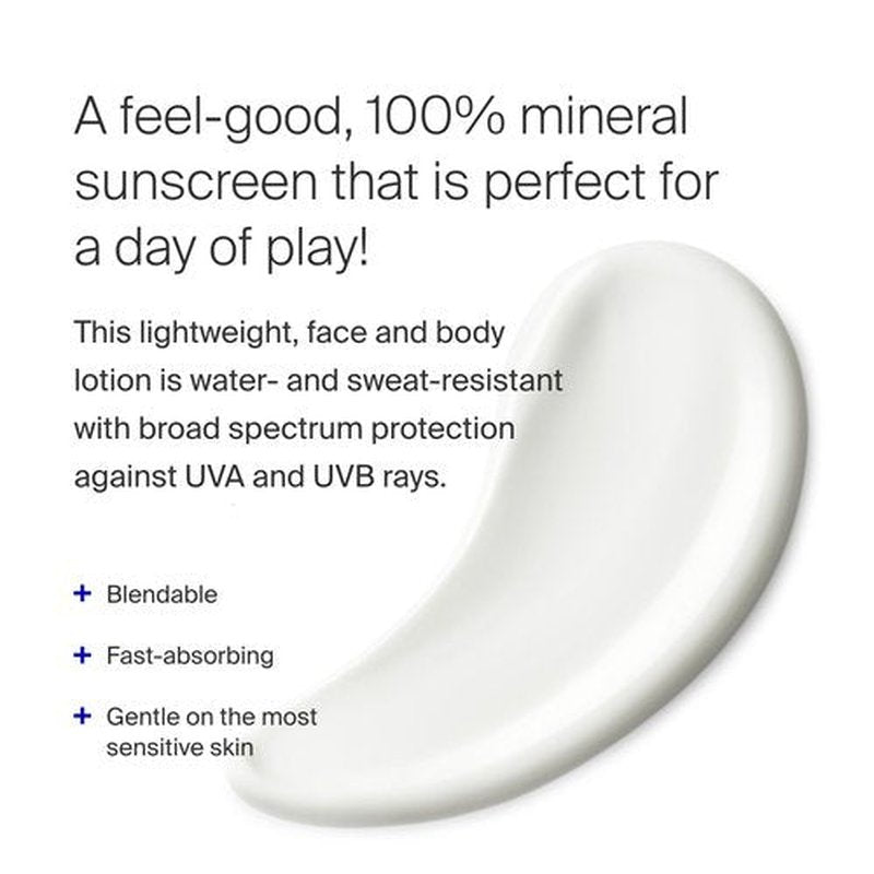 Supergoop! PLAY Mineral Lotion - 3.4 fl oz - Broad Spectrum SPF 30 Sunscreen for Face & Body - Lightweight, Fast Absorbing + Water-Resistant - With Green Algae