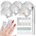 JODSONE Nail Gel Remover Foil Wraps Kit 300PCS, Soak Off Gel Polish Remover Foils with Built-in Cotton Pads, Includes 2 Nail Pushers & 2 Nail Strips for Salon or Home Use without Nail Polish Remover