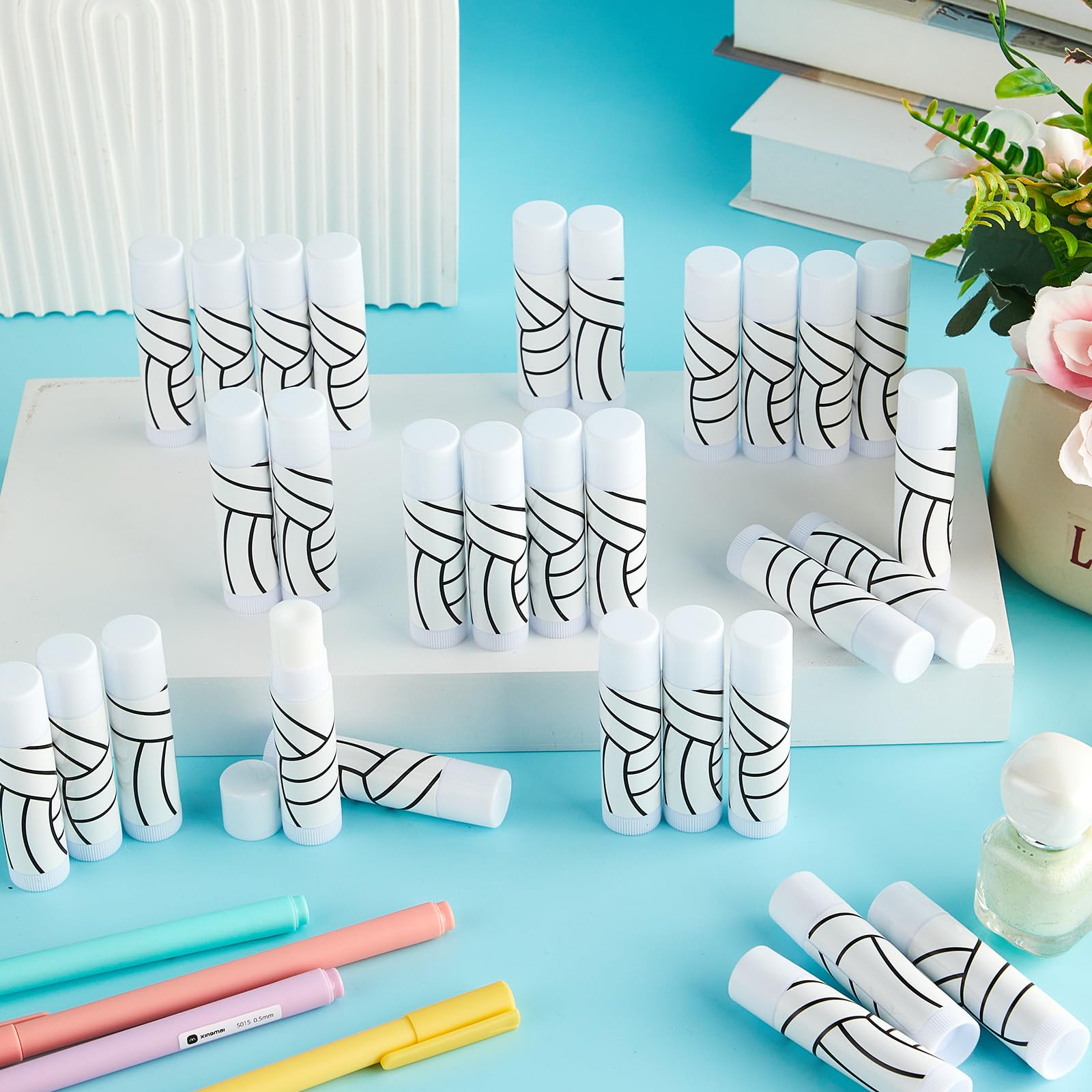 30Pcs Volleyball Lip Balm for Team Gifts Volleyball Party Favors Moisturizing Nourishing Lip Balm Gift Bulk Sports Lips Care for Players Teen Girls Men Women Sports Lovers Team Party Guest Supplies
