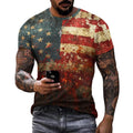 American Flag Shirt Patriotic Print Veterans Short Sleeve Crewneck Pullover T-Shirt Casual Funny Memorial Army Thankful Gift Mens Undershirt,3XL