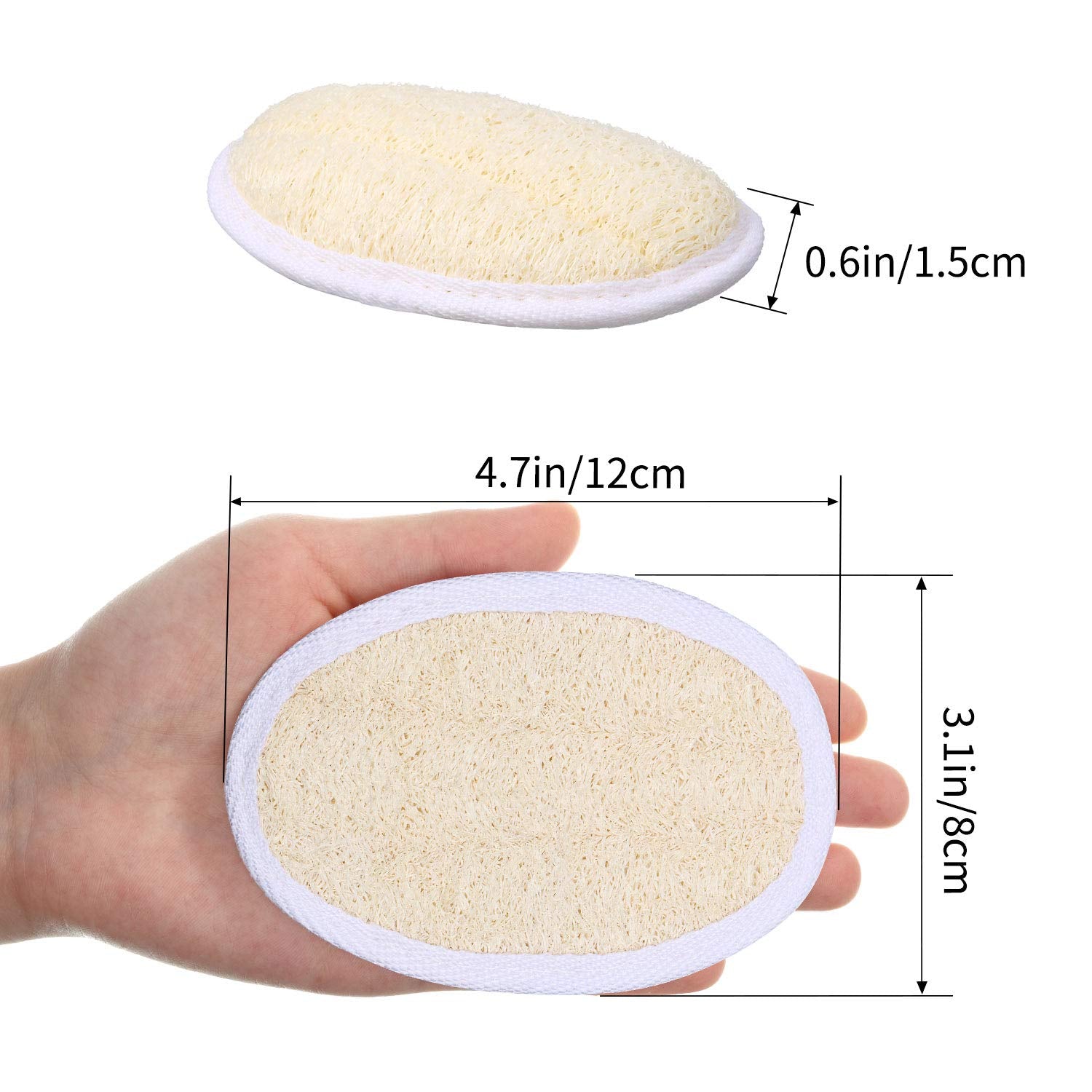 Boao 24 Pcs Loofah Pack Loofah Pads Bulk for Facial Exfoliating Body Bath Shower Mini Sponge Pads Natural Scrubber Brush for Men Women Spa and Travel
