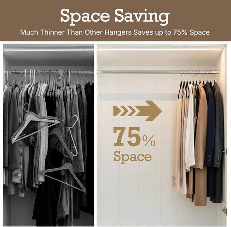 HOUSE DAY Black Velvet Hangers - 40 Pack Non-Slip Heavy Duty Suit Hangers | Premium Slim Design with 360° Rotating Hook