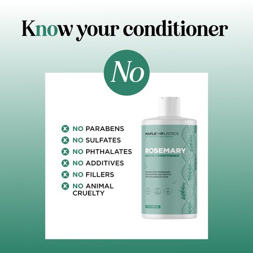 Biotin Rosemary Conditioner for Thinning Hair - Vegan Rosemary Biotin Conditioner with Volumizing Plant Proteins & B Vitamins for Fine Weak & Dull Hair - Sulfate Paraben & Silicone Free (16 Fl Oz)