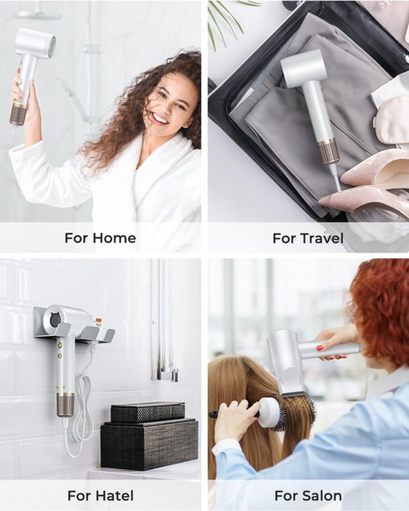 Hair Dryer - Bopcal Ionic Blow Dryer with Concentrator for All Hair Types,160000 RPM High-Speed Fast Drying Lightweight and Quiet, 200 Million Negative Ions Dryer with Thermo-Control (1500w)