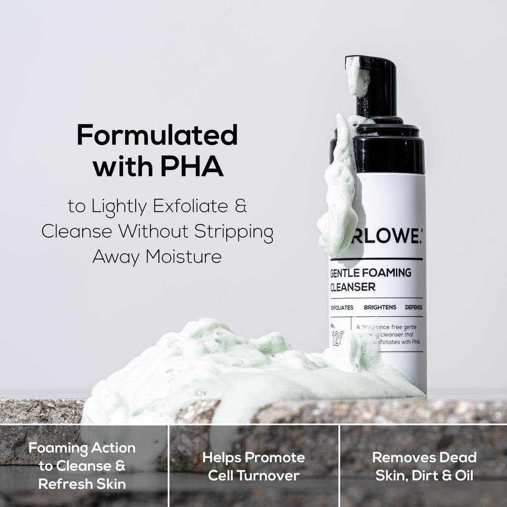 MARLOWE. Gentle Foaming Facial Cleanser, 4.5 oz, Exfoliating & Brightening Mens Face Wash, Removes Dirt, Oil & Impurities, Clean, Vegan Formula, PHA, Green Tea Extracts & Antioxidants, Fragrance Free