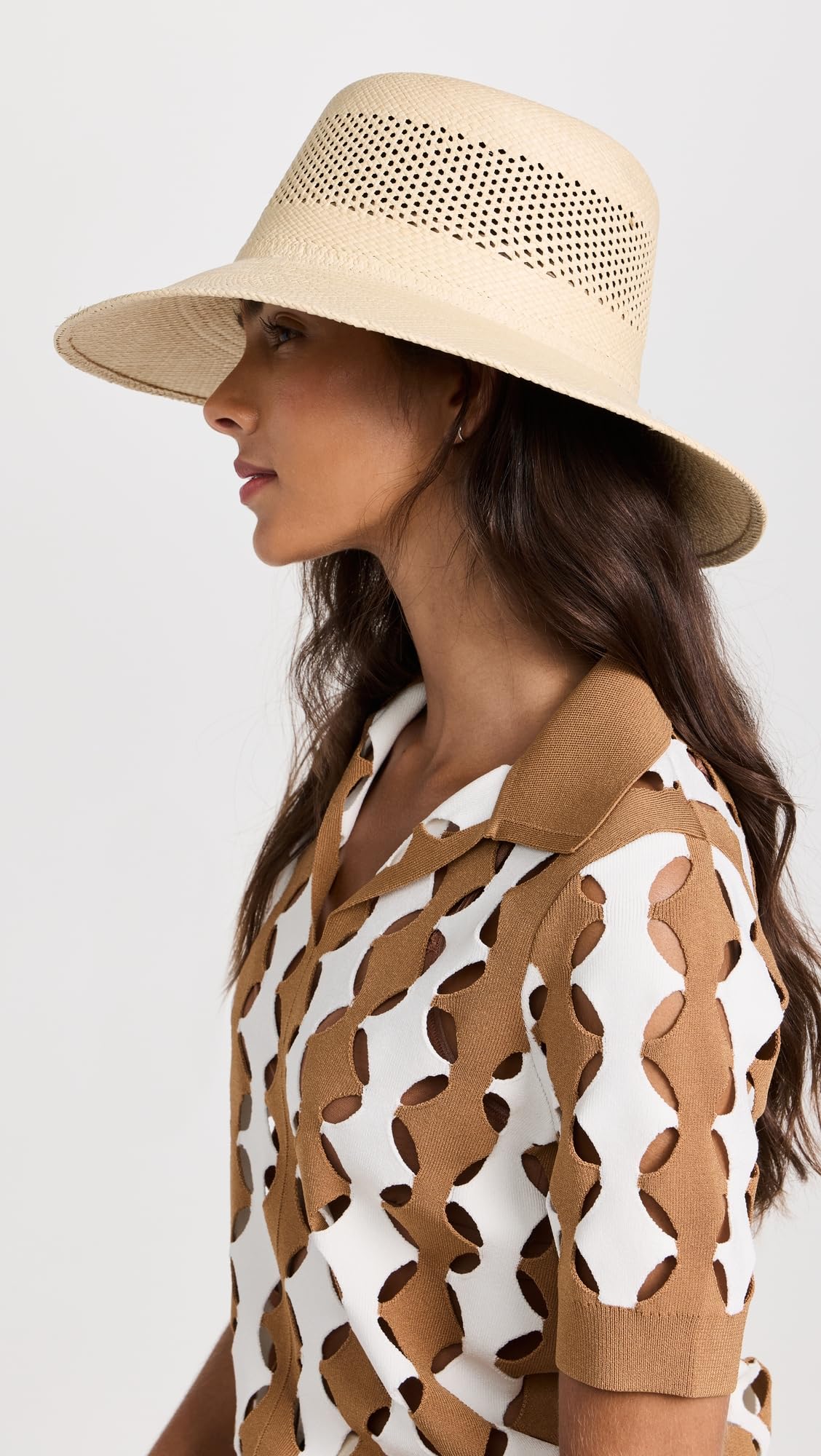 Brixton Women's Lopez Panama Straw Bucket Hat