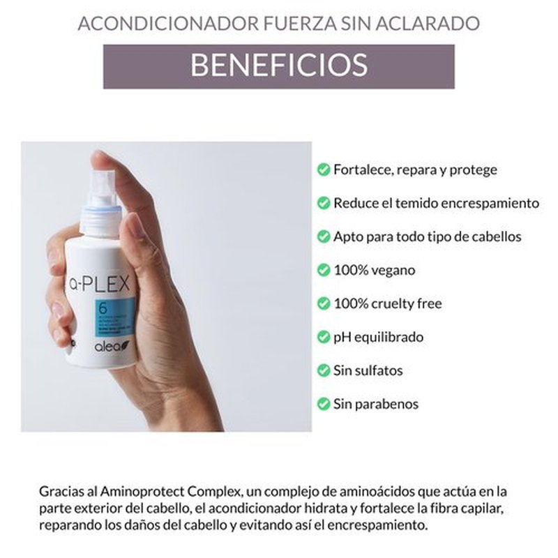 ALEA - Leave-In Conditioner - A-Plex Nº6 Leave-In Repair Conditioner - 250 ml - All Hair Types - Softens, Strengthens, and Hydrates - Anti-Frizz Hair - Heat Protector