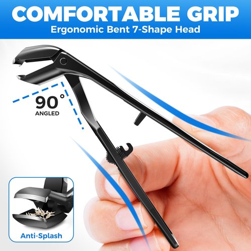 Toenail Clippers for Thick Toenails for Seniors with Wide Opening & Long Handle, Large Angled Toe Nail Clippers for Thick Nails with Catcher, Heavy Duty Nail Cutter Gifts for Men Women Adults