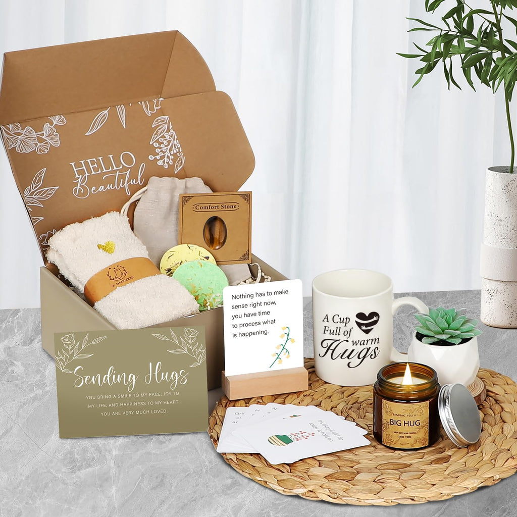 Sympathy Gift Baskets - Care Package Get Well Soon Gifts for Women, Thinking of You After Surgery Gifts Feel Better Gift for Sick Friend, Memorial Get Well Ideal for Best Friend Bff Mom Sister