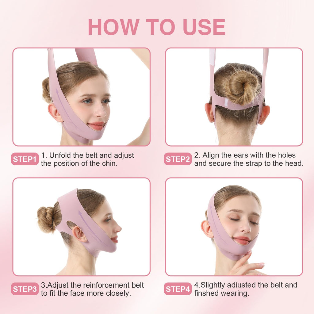 V Line Face Slimming Mask for Sleeping, Double Chin Reducer Jawline Shaper for Women, Medium
