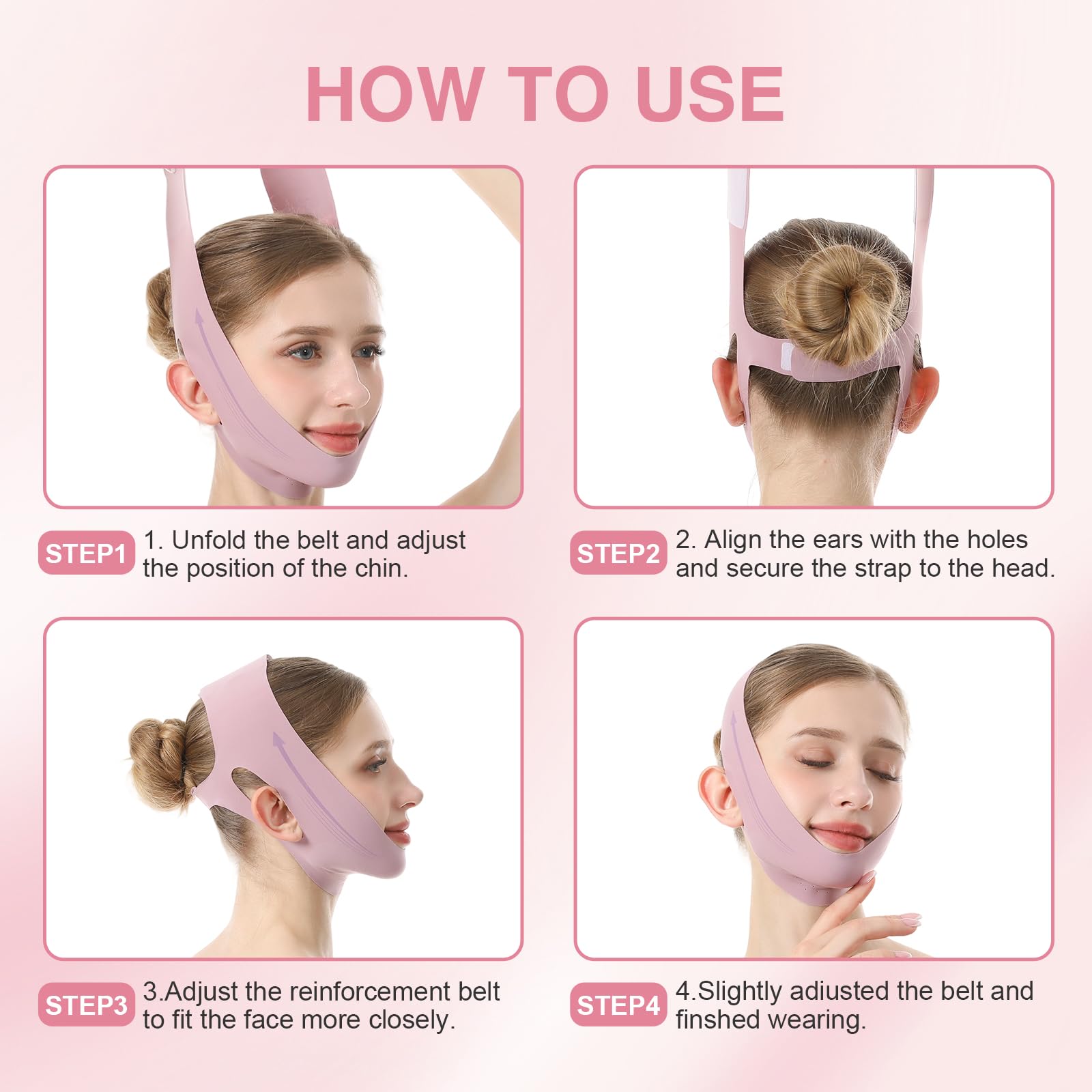 V Line Face Slimming Mask for Sleeping, Double Chin Reducer Jawline Shaper for Women, Medium
