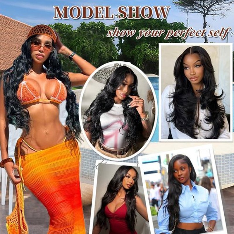 BOUTAB 14 Inch Body Wave Lace Front Wigs Human Hair 13x6 Lace Front Wigs Human Hair 200% Density Glueless Wig for Women