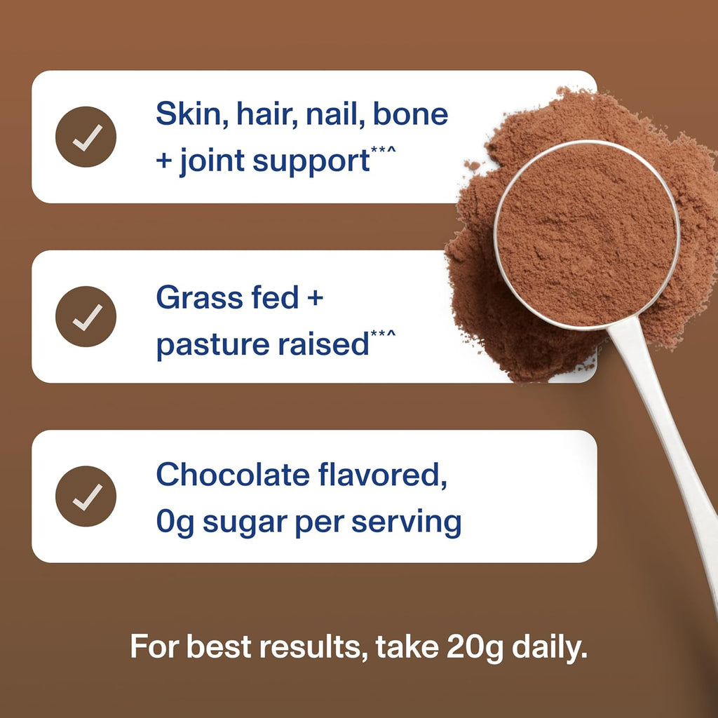 Vital Proteins Collagen Peptides Powder - Chocolate Flavor for Hair, Skin, Nails & Joint Health | 13.5oz