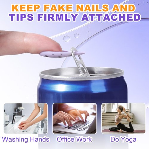 NXJ INFILILA Professional Brush On Nail Glue Arcrylic Nail Glue Nail Glue for Acrylic Nails Strong Nail Glue Professional Nails Glue Adhesive Press On Nail Glue Bulk Long Lasting 7ML/0.23OZ(2PCS)