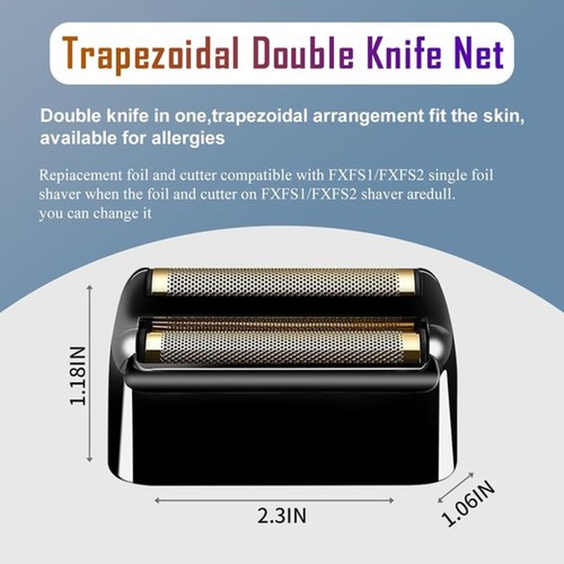 BaBylissPRO Replacement Foil & Cutters for Double FXFS2 Metal Shaver - Black | 2-Pack