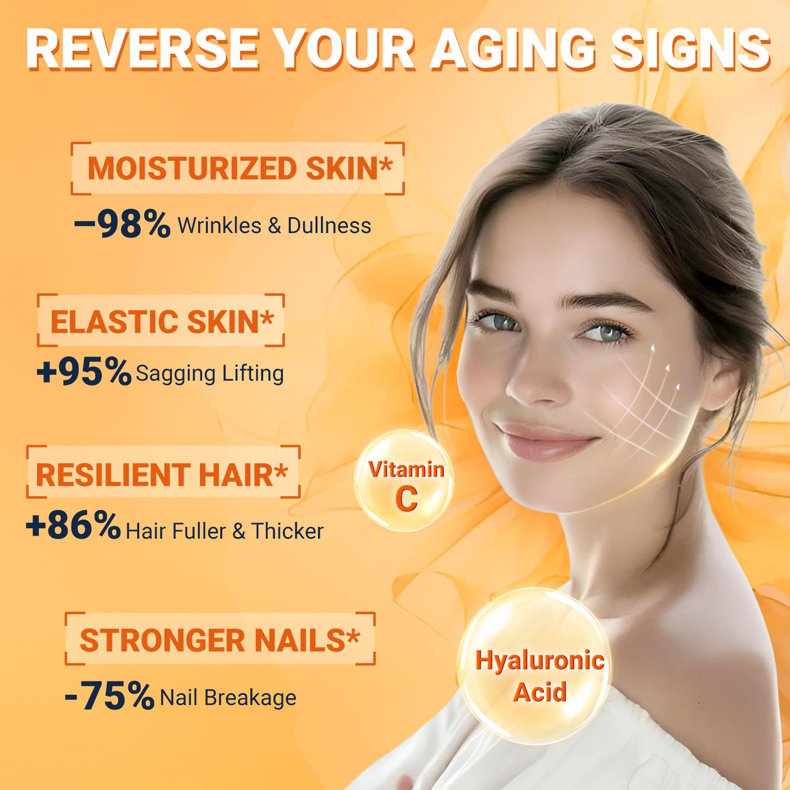 DRFOSTER Multi Collagen Peptides Powder for Women with MSM + CS & D3 - Type I, II, III, V, X Hydrolyzed Collagen with Vitamin C & Hyaluronic Acid for Skin Hair Nails & Joint, Non-GMO, 35 Servings