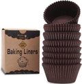 Bake Choice Cupcake Liners - 200 Pcs Food-Grade Brown Grease-Proof Muffin Wrappers for Baking & Decorating