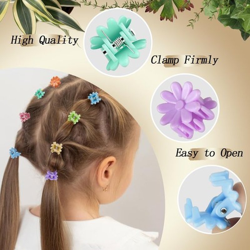 KANPRINCESS 70PCS Mini Claw Clips Small Hair Clips With Fancy Box, Flower and Colorful Designs for Women and Girls Hair Accessories Gift Set (SET3)