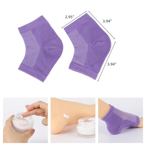 10 Pairs Moisturizing Heel Socks for Dry Cracked Feet Repair, Toeless Gel Socks for Foot Care Treatment