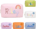 KAINSY Personalized Corduroy Makeup Bag - Custom Name & Pattern Design | Small Travel Cosmetic Pouch